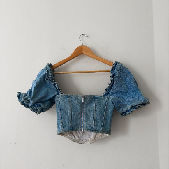 HOUSE OF CB LULETTE DENIM TOP - Picture 6 of 8